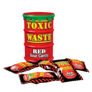 Toxic Waste Red Sour Candy Drum